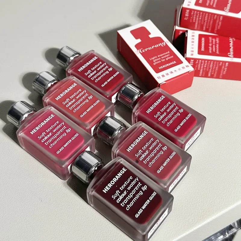 Cherries Fruit Juice Lip Gloss Glass Water Gloss Charming Lip Glaze Moisturizing Watery Lithesome Liquid Lipstick Lips Makeup