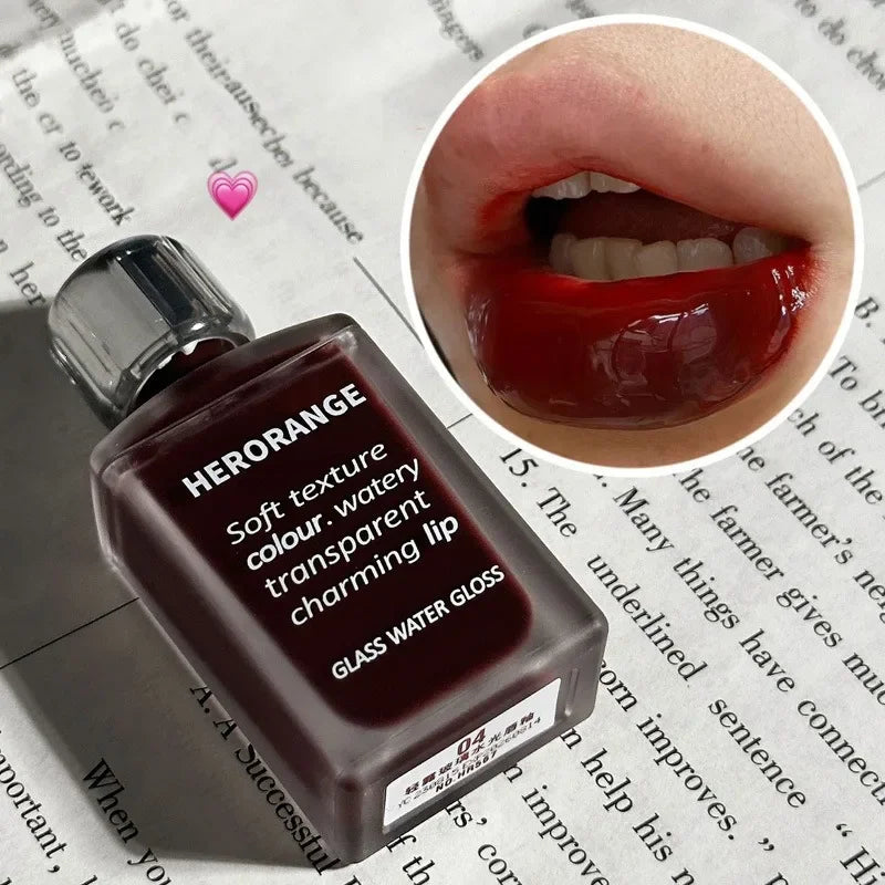 Cherries Fruit Juice Lip Gloss Glass Water Gloss Charming Lip Glaze Moisturizing Watery Lithesome Liquid Lipstick Lips Makeup